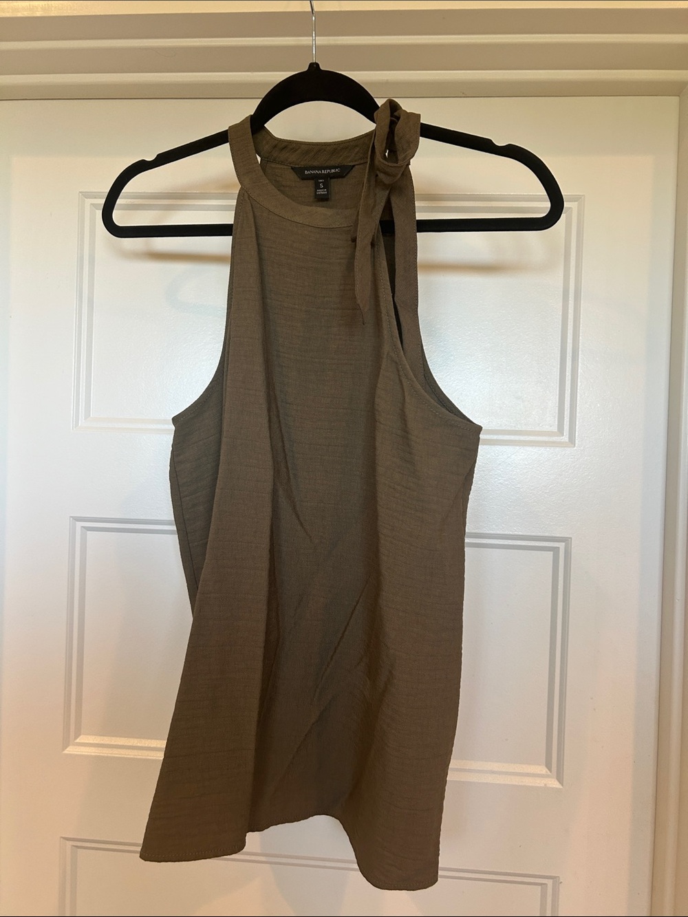 Banana Republic Olive Tie-Neck Halter Tank